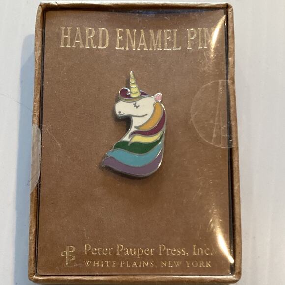 Peter Pauper Press Hard Enamel Unicorn Pin - NEW - Picture 1 of 3